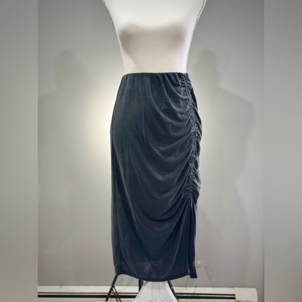 SALE! Black Green Envelope Ruched Maxi Skirt Size XS NWT